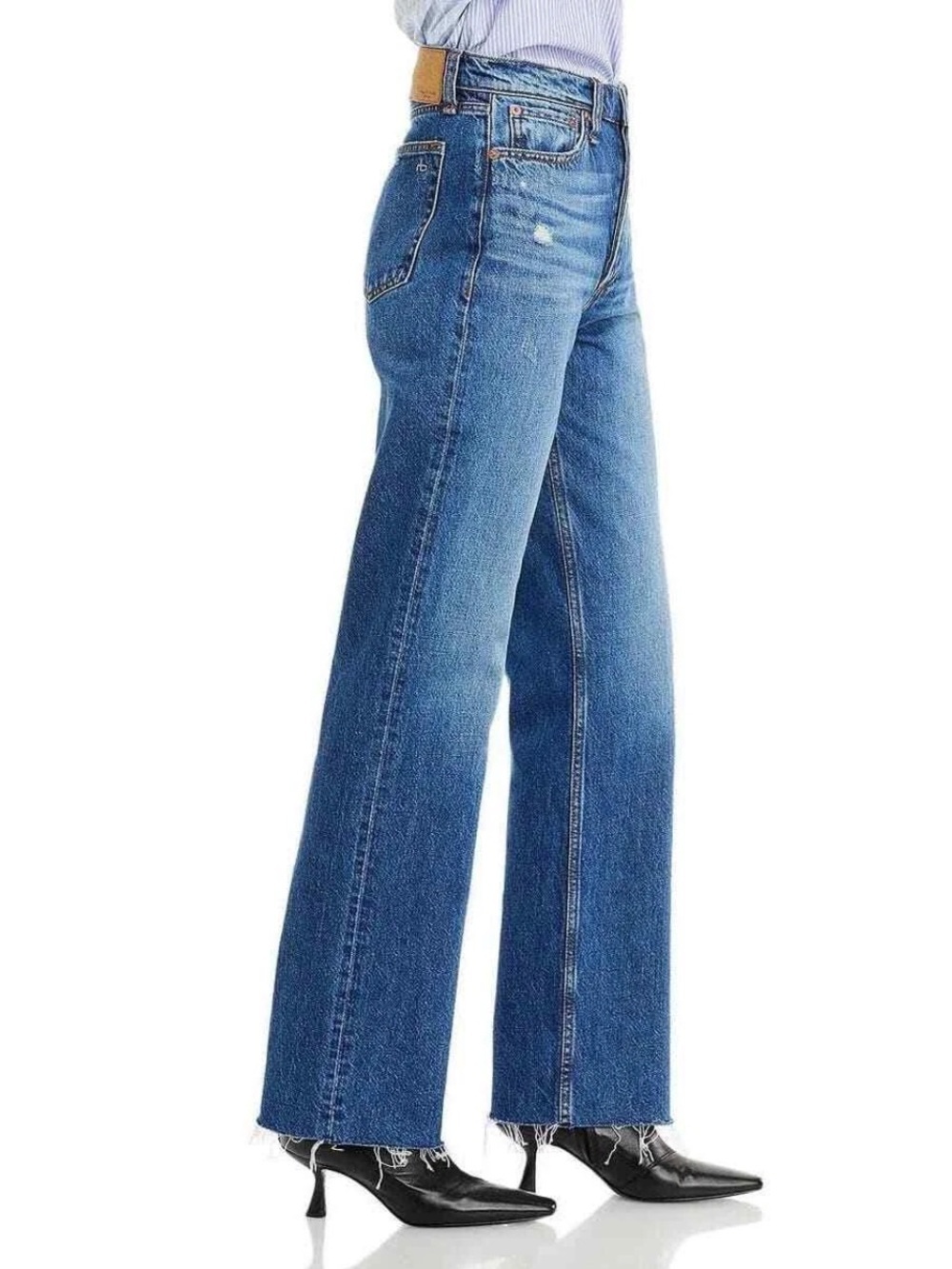 Rag & Bone Alex High Rise Straight Jean Ash Blue Size 24